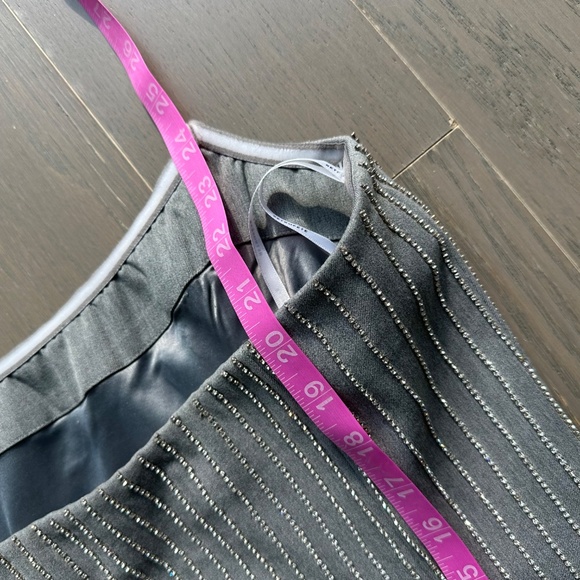 Retrofete Claudette Gray Strapless Mini Dress Crystal Rhinestone - Small - Picture 10 of 12